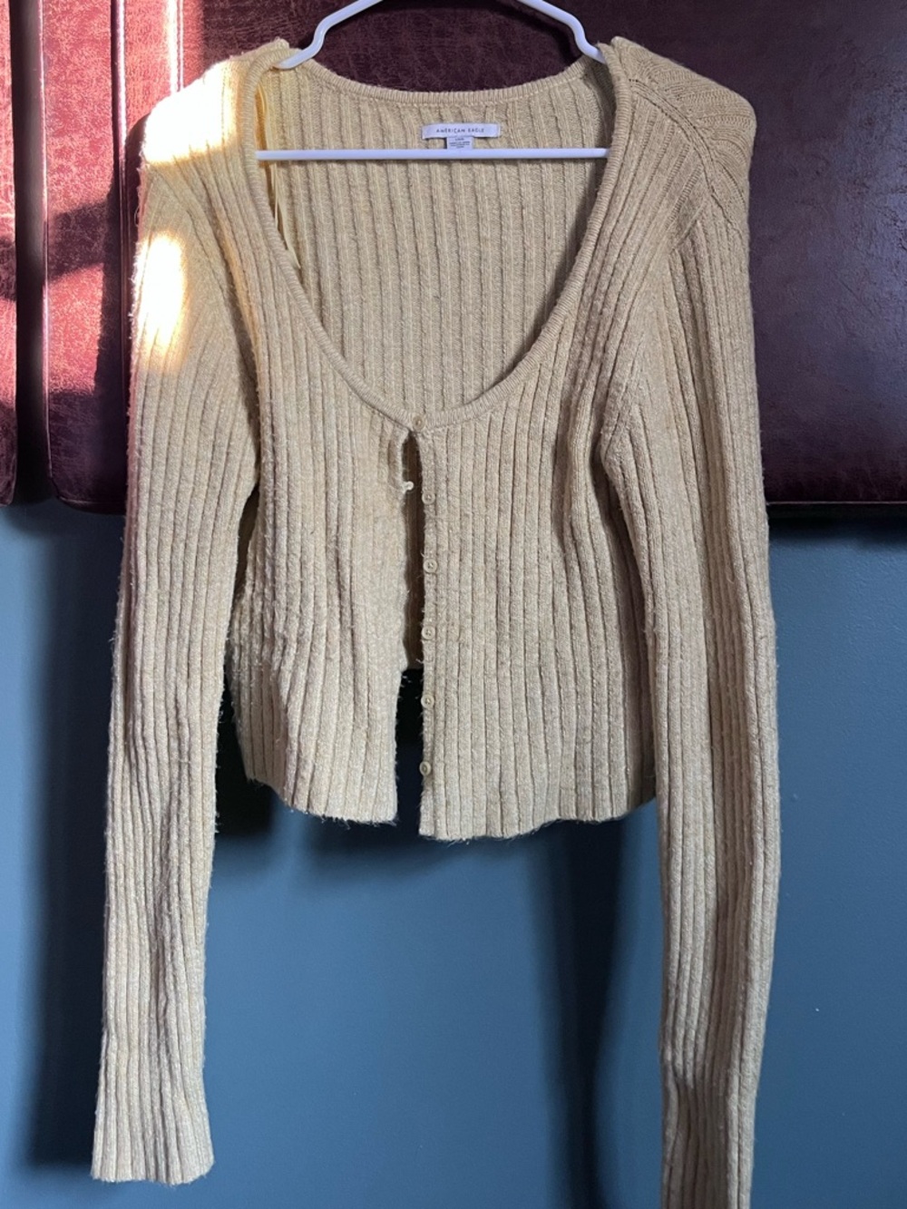 American Eagle Ribbed Button-Front Sweater - Picture 2 of 5